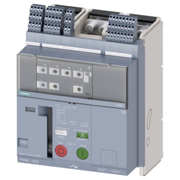 Interruptor automático disparado S24; Icu “M” Icu=55 kA a 415 V, 3 polos ETU360, LSIG, In=1000 A,electroimán de cierre (CC) 220-240 V AC/DCIr=400…1000 A Isd=1…10xIn, Ii=1,5…15xIn